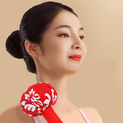 NevoMart Back Knock Massage Tool with Wormwood Mugwort Herbal Filling for Stress Relief and Body Relaxation