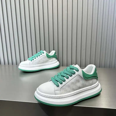 NevoMart men’s leather breathable height-increasing casual sports shoes