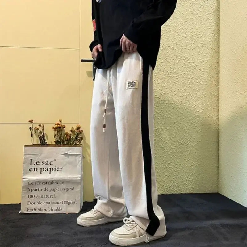 NevoMart Men’s Sweatpants – Korean Style Wide Leg Trousers