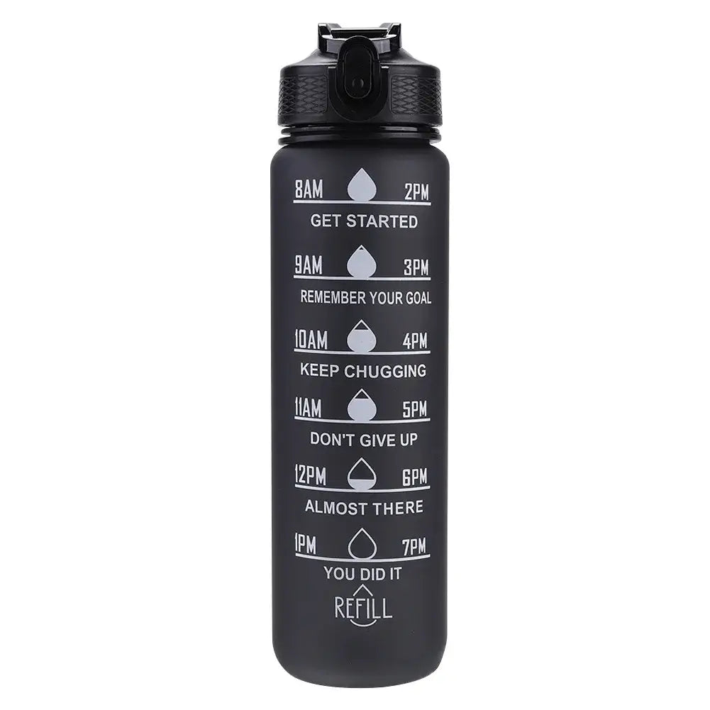 NevoMart 1 Liter Motivational Sport Water Bottle Leakproof Gym Travel Cup