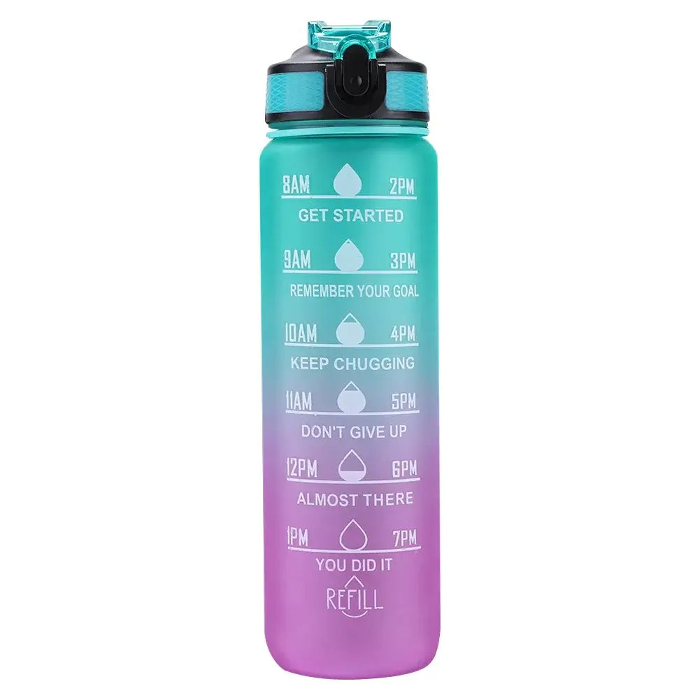 NevoMart 1 Liter Motivational Sport Water Bottle Leakproof Gym Travel Cup