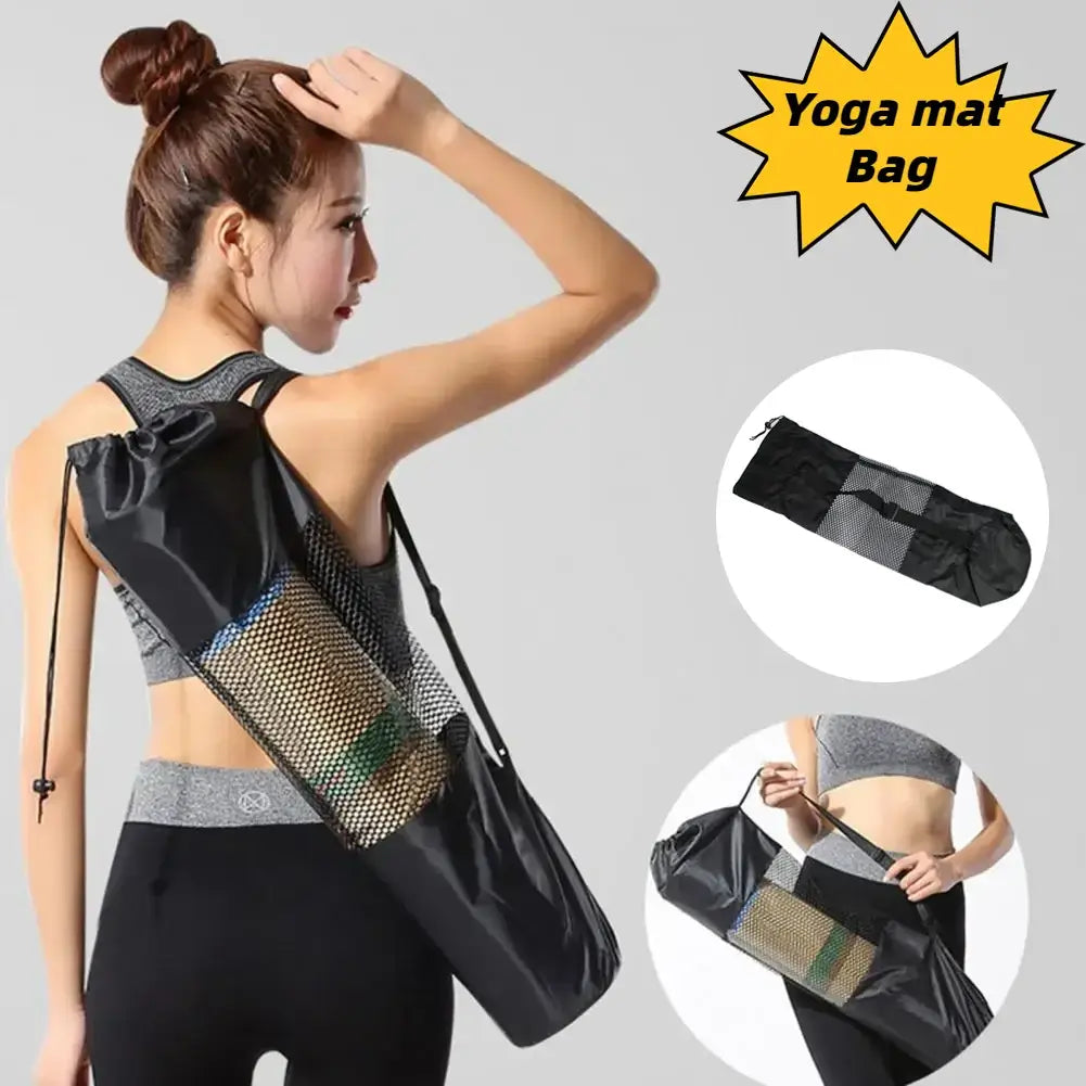 NevoMart Portable Breathable Yoga Mat Bag with Adjustable Shoulder Straps and Mesh Design – Fits Most Yoga Mats