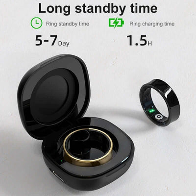 NevoMart R09 Smart Ring with Charging Case for Men and Women