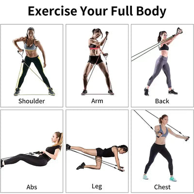 NevoMart Resistance Elastic Bands with Handles, Door Anchor, and Ankle Straps for Full-Body Strength Training and Home Workouts