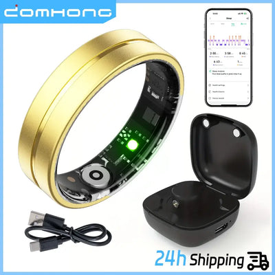 NevoMart Smart Fitness Ring with Heart Rate, Blood Oxygen, and Sleep Monitoring plus Charging Case for Men and Women