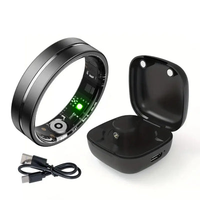 NevoMart Smart Fitness Ring with Heart Rate, Blood Oxygen, and Sleep Monitoring plus Charging Case for Men and Women