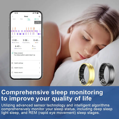 NevoMart Smart Fitness Ring with Heart Rate, Blood Oxygen, and Sleep Monitoring plus Charging Case for Men and Women