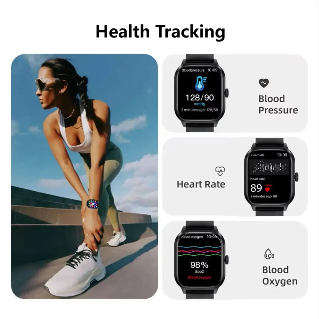 NevoMart Smart Watch with Bluetooth Call, Music, Waterproof Fitness Tracking, and Pedometer for Men and Women