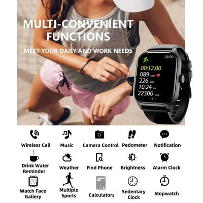 NevoMart Smart Watch with Bluetooth Call, Music, Waterproof Fitness Tracking, and Pedometer for Men and Women