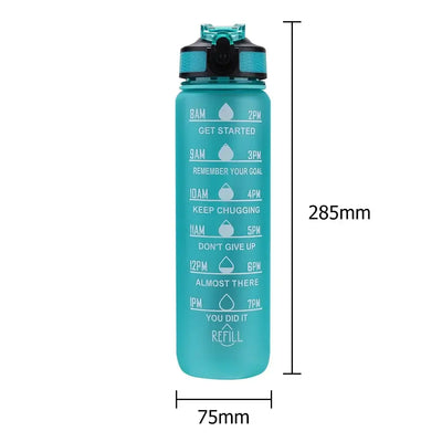 NevoMart 1 Liter Motivational Sport Water Bottle Leakproof Gym Travel Cup