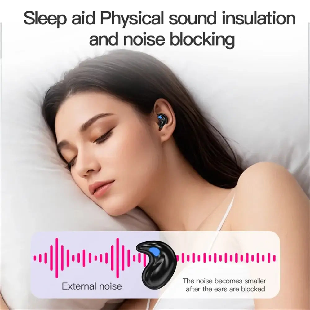 NevoMart Waterproof Bluetooth 5.4 Sleep Headset with Watch Strap Remote Control Mini Earphones