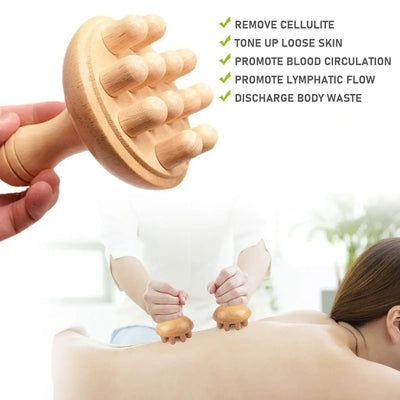 NevoMart Wooden Mushroom Massager for Full Body Muscle Pain Relief