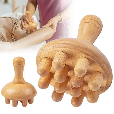 NevoMart Wooden Mushroom Massager for Full Body Muscle Pain Relief