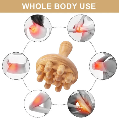 NevoMart Wooden Mushroom Massager for Full Body Muscle Pain Relief